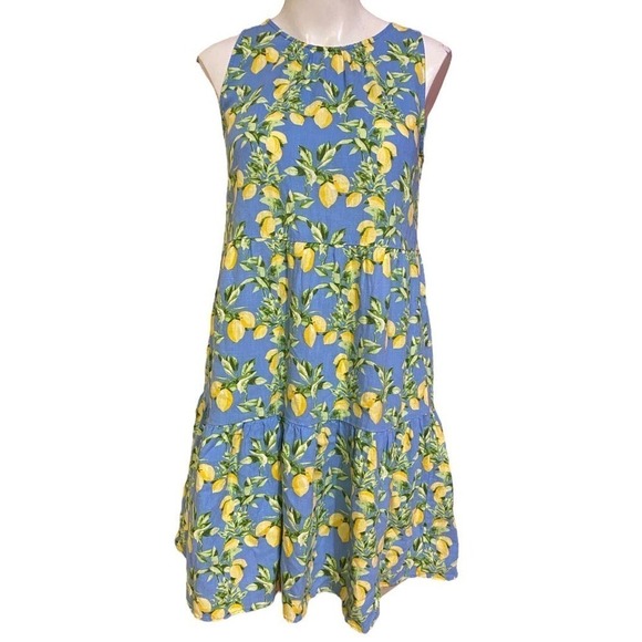 Loft Lemon Tiered Swing Dress Size - Picture 2 of 11